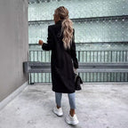 Damen eleganter Wollmantel im Oversized-Stil EB