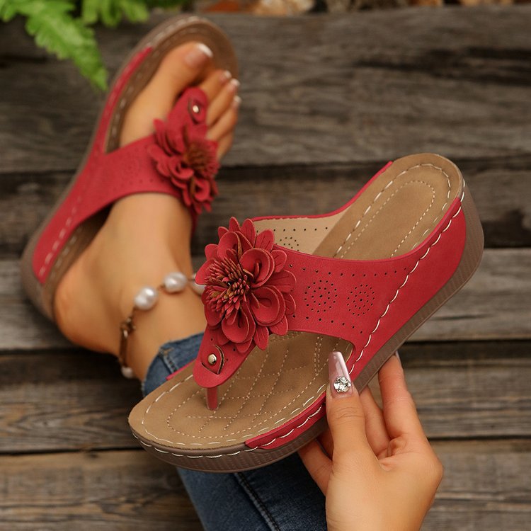 Damen Bequeme und modische Blumensandalen EB