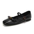Damen elegante Ballerinas mit dekorativem Riemen und komfortablem Fußbett EB