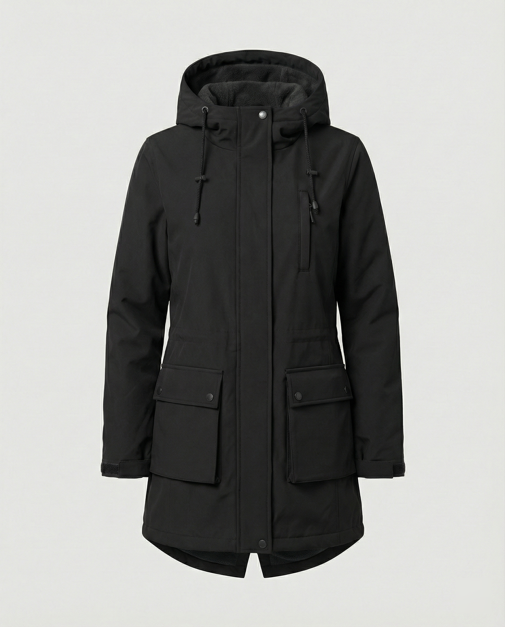 Übergangsjacke Damen sportlich als Parka mit verstellbarer Kapuze