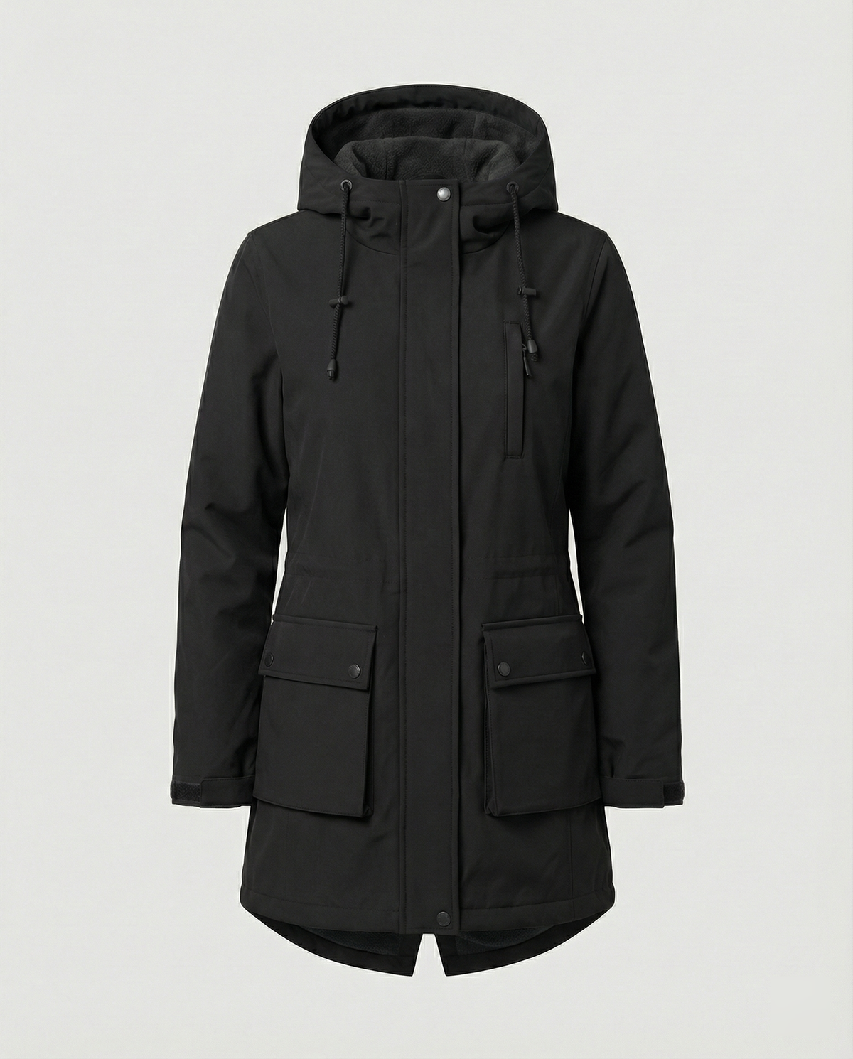 Übergangsjacke Damen sportlich als Parka mit verstellbarer Kapuze