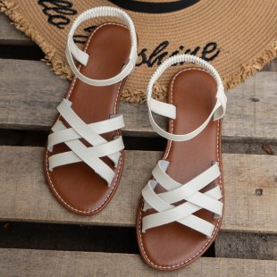 Damen Crossover-Sandalen mit verstellbarem Riemendesign und ergonomischem Fußbett EB