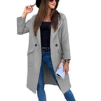 Damen lässiger Oversized-Mantel mit modernen Taschen und elegantem Revers EB