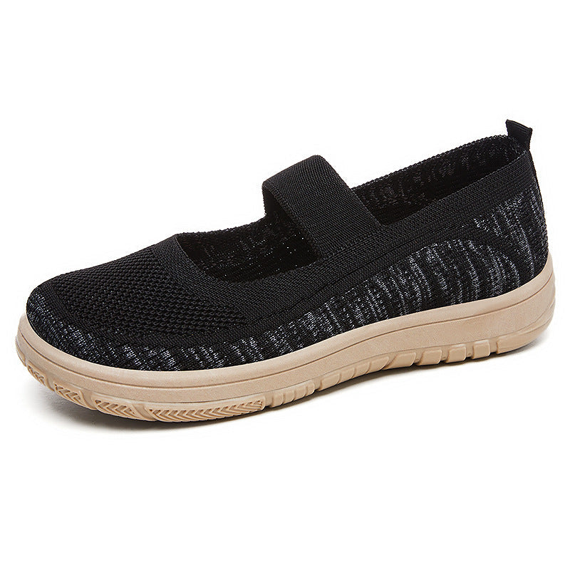 Damen Bequeme und atmungsaktive Freizeitschuhe mit elastischem Riemen EB