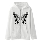 Damen Kapuzensweatjacke mit einzigartigem Schmetterlingsdruck EB