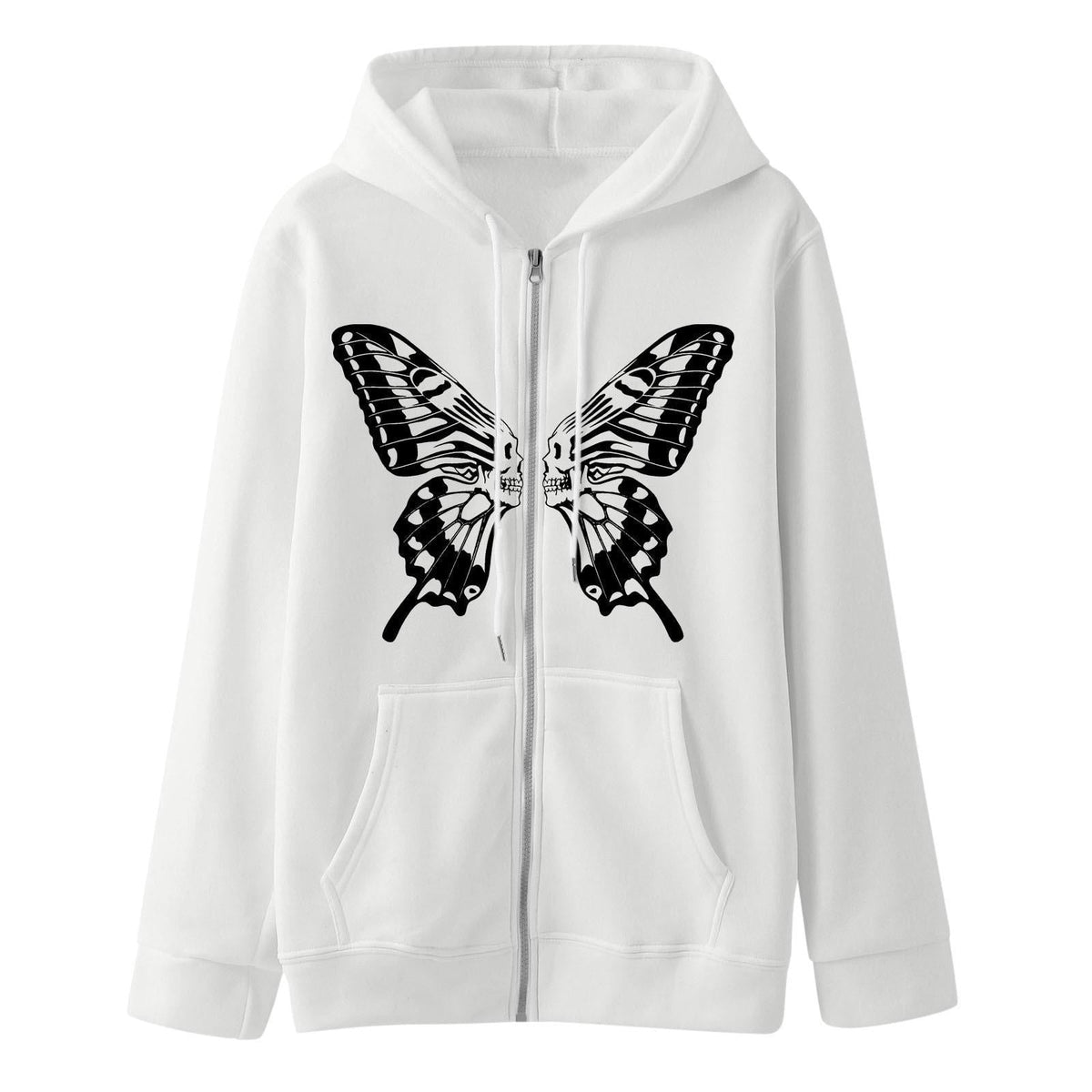 Damen Kapuzensweatjacke mit einzigartigem Schmetterlingsdruck EB