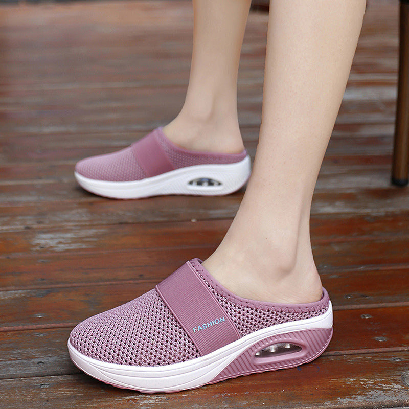 Damen atmungsaktive Slip-On Clogs mit elastischem Riemendesign EB