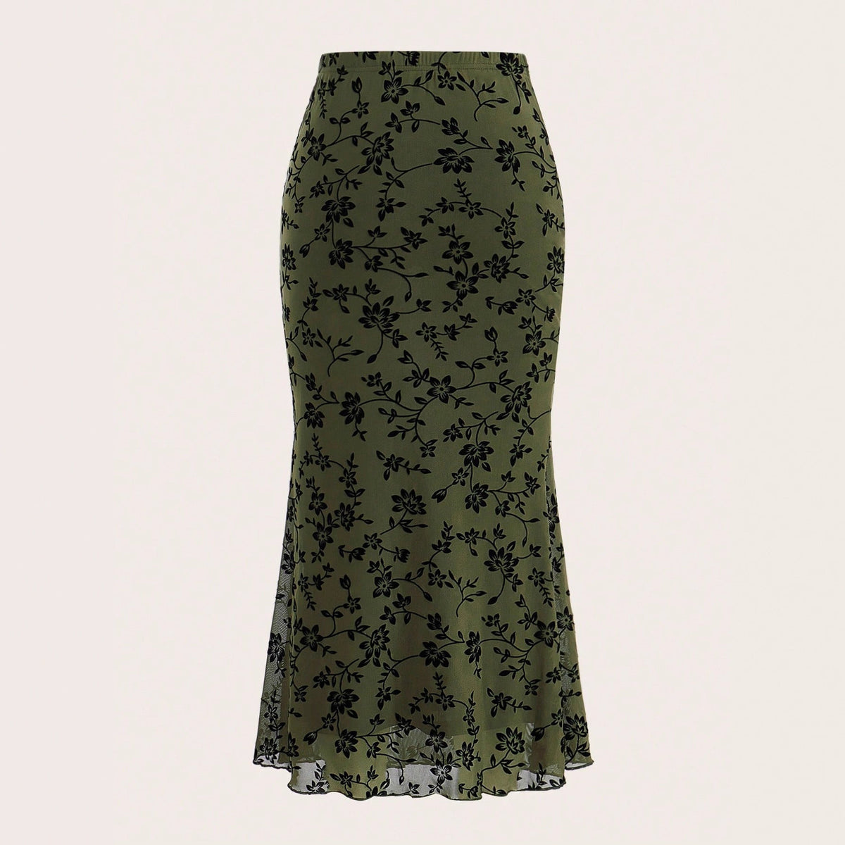 Damen Maxirock mit floralem Design und eleganter Silhouette EB
