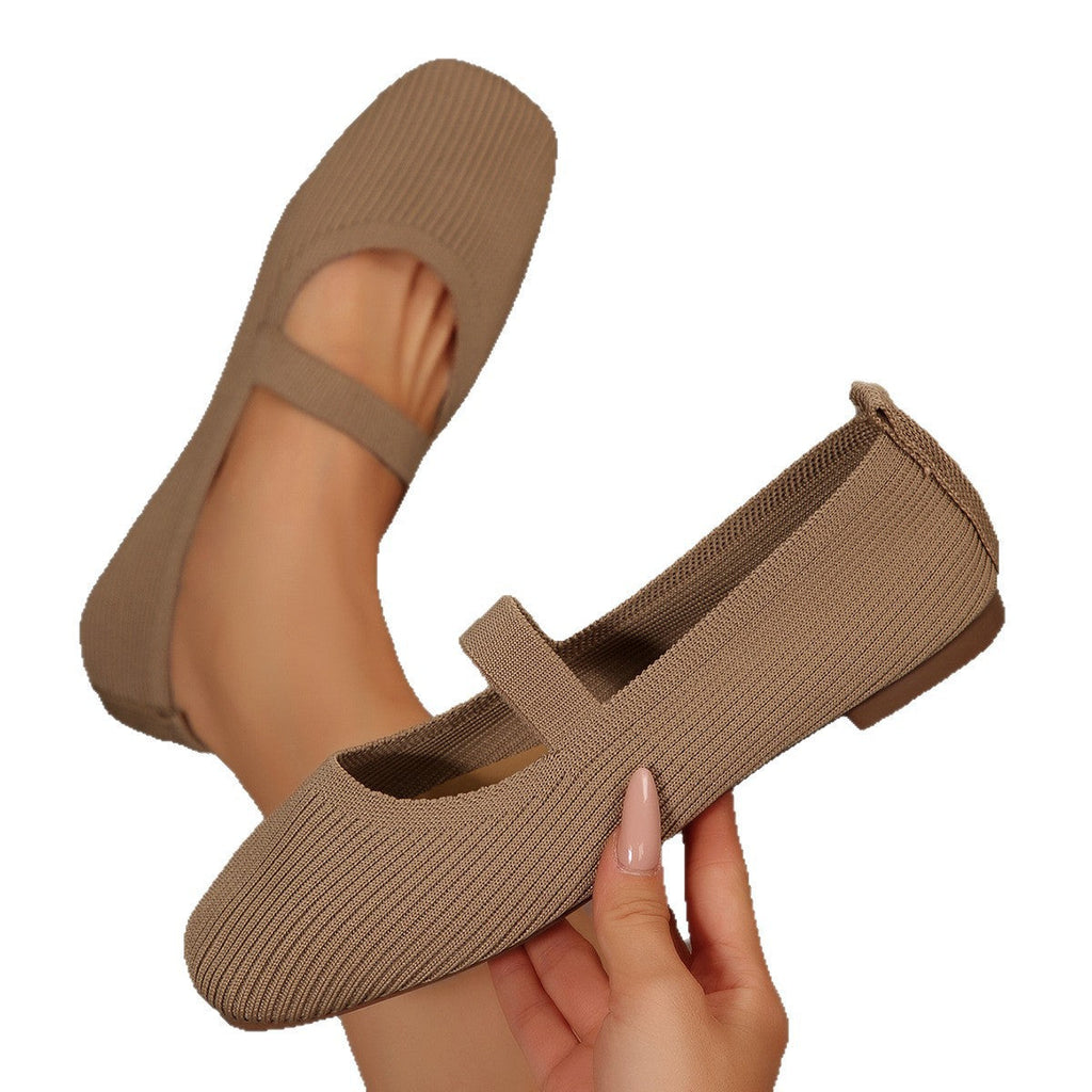Damen Ballerinas mit verstellbarem Riemen und atmungsaktivem Material EB