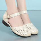 Damen Ballerinas mit elegantem Lochmuster und verstellbarem Riemen EB
