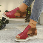 Damen bequeme Zehentrenner-Sandalen mit elastischem Riemen und rutschfester Sohle EB