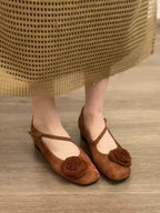 Damen elegante Ballerinas mit floralem Akzent und komfortablem Fußbett EB