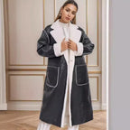 Damen hochwertiger Oversized-Mantel mit weichem Teddyfutter EB