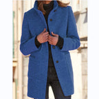 Damen hochwertige Wolljacke im klassischen Design mit großen Taschen EB