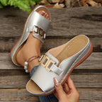 Damen Bequeme Clogs mit modischem Schnallen-Design EB