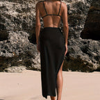Damen Baderock mit elegantem Rüschendesign und seitlichem Schlitz EB