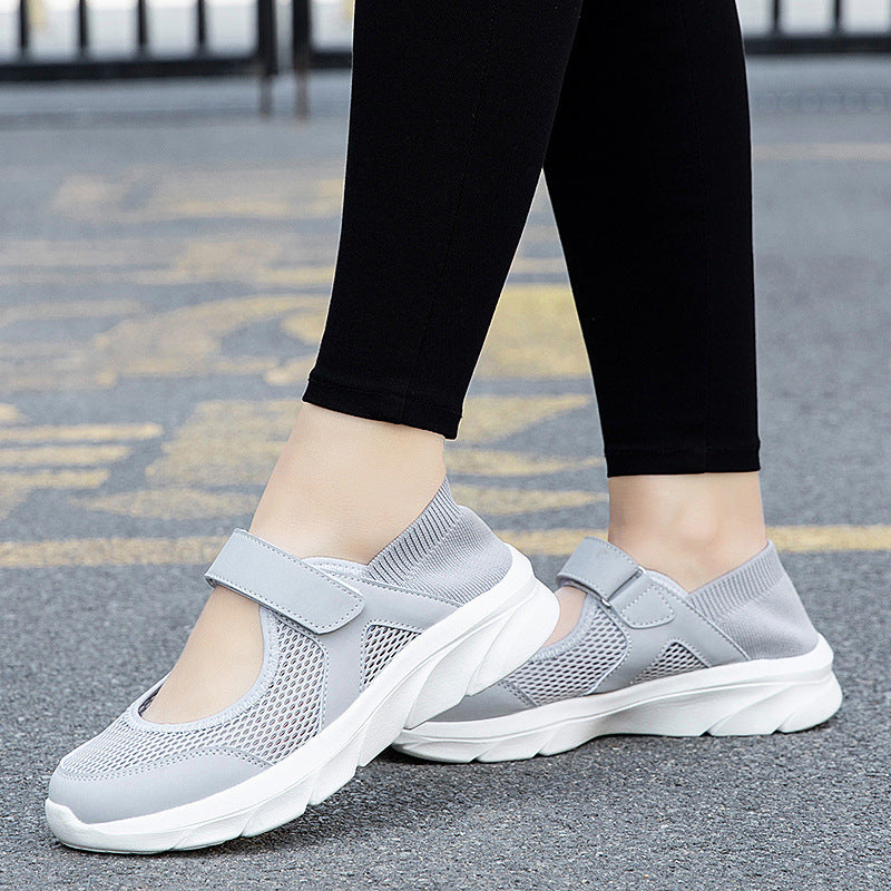 Damen Atmungsaktive Freizeitschuhe mit Klettverschluss und flexiblem Obermaterial EB