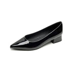 Damen elegante Ballerinas mit spitzem Zehenbereich und komfortablem Blockabsatz EB