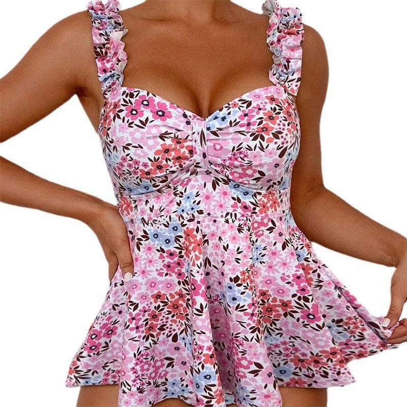 Damen Baderock mit floralem Design EB