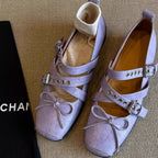 Damen Ballerina-Schuhe mit raffinierten Schnallen und elegantem Schleifendesign EB