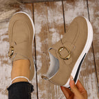 Damen bequeme Slipper mit modischem Schnallen-Detail EB
