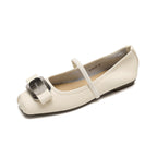 Damen elegante Ballerinas mit modischer Schleife und komfortablem Riemen EB