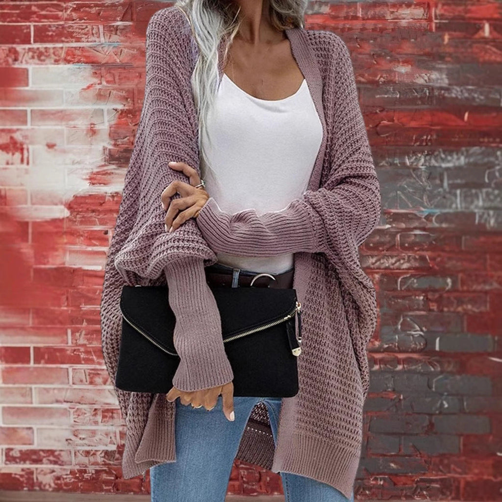 Damen Grobstrick Cardigan im lässigen Design mit weitem Schnitt und feiner Struktur EB