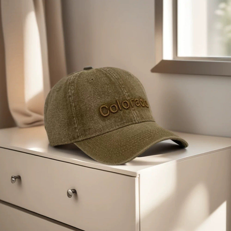 Damen-Baseballcap aus Baumwolle mit Stickerei im Distressed-Look