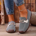 Damen Bequeme Clog-Schuhe mit luftiger Mesh-Oberfläche und modischem Schnallen-Detail EB