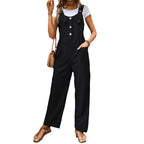 Damen Lässiger Jumpsuit mit praktischen Taschen und Knopfdetails EB