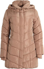 Damen Langer gesteppter Winterparka mit hochgeschlossenem Kragen EB
