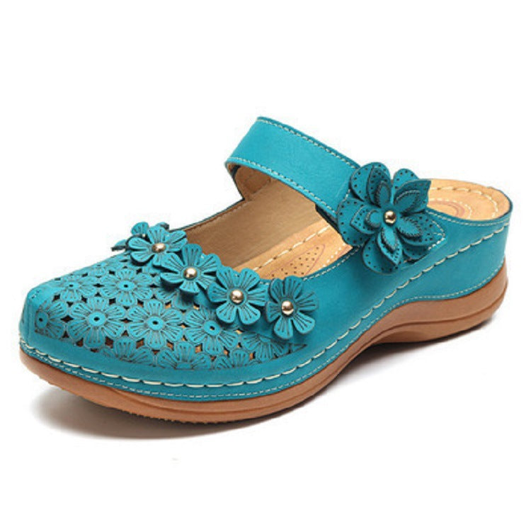 Damen Blumige Pantoletten EB
