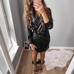 Damen Kunstleder Mantel EB