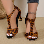 Damen Absatzsandalen mit offenen Riemen und modischem Schnürdesign EB