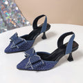 Damen Slingback-Pumps mit schimmernden Strassverzierungen und eleganter Schleifenoptik EB