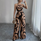 Damen Overall mit weitem Bein und modernem Muster EB