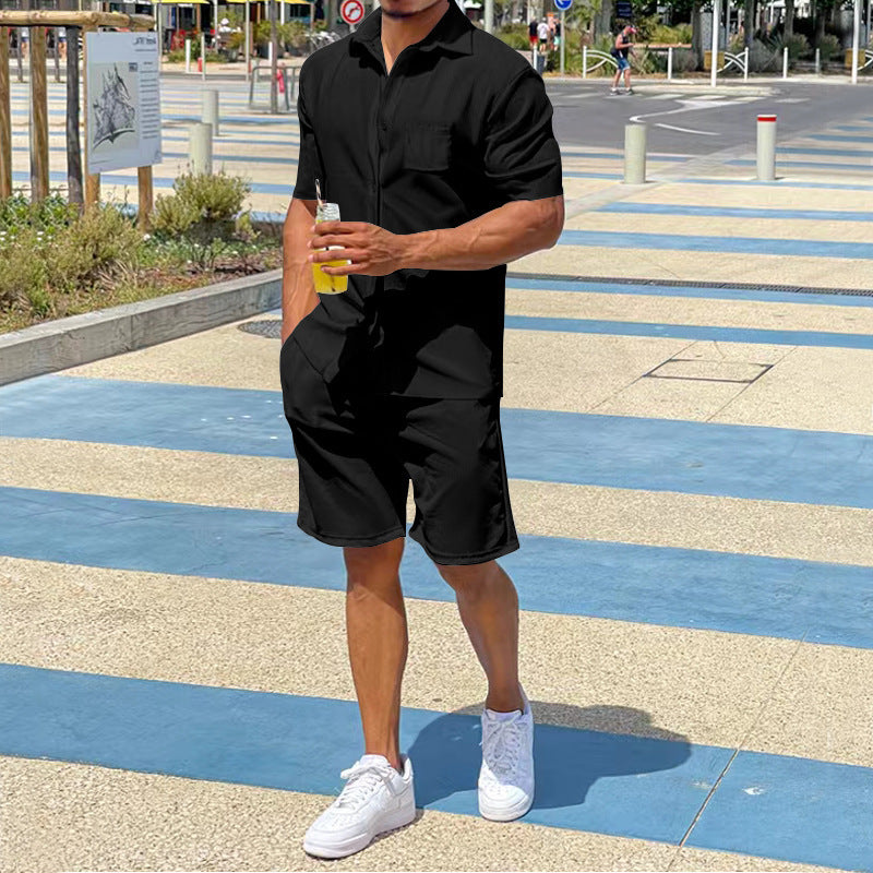 Herren-Resort-Set mit kurzärmeligem Hemd und Bermuda-Shorts