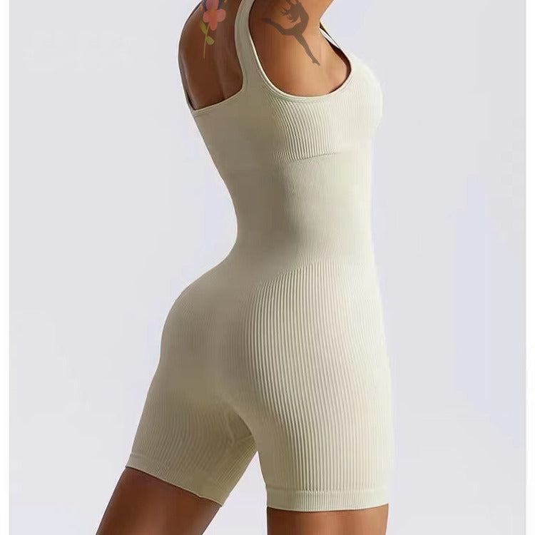 Damen Bodycon Jumpsuit mit Rippstruktur EB