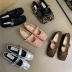 Damen Ballerinas mit modischem Schnallen-Detail und bequemem Fußbett EB