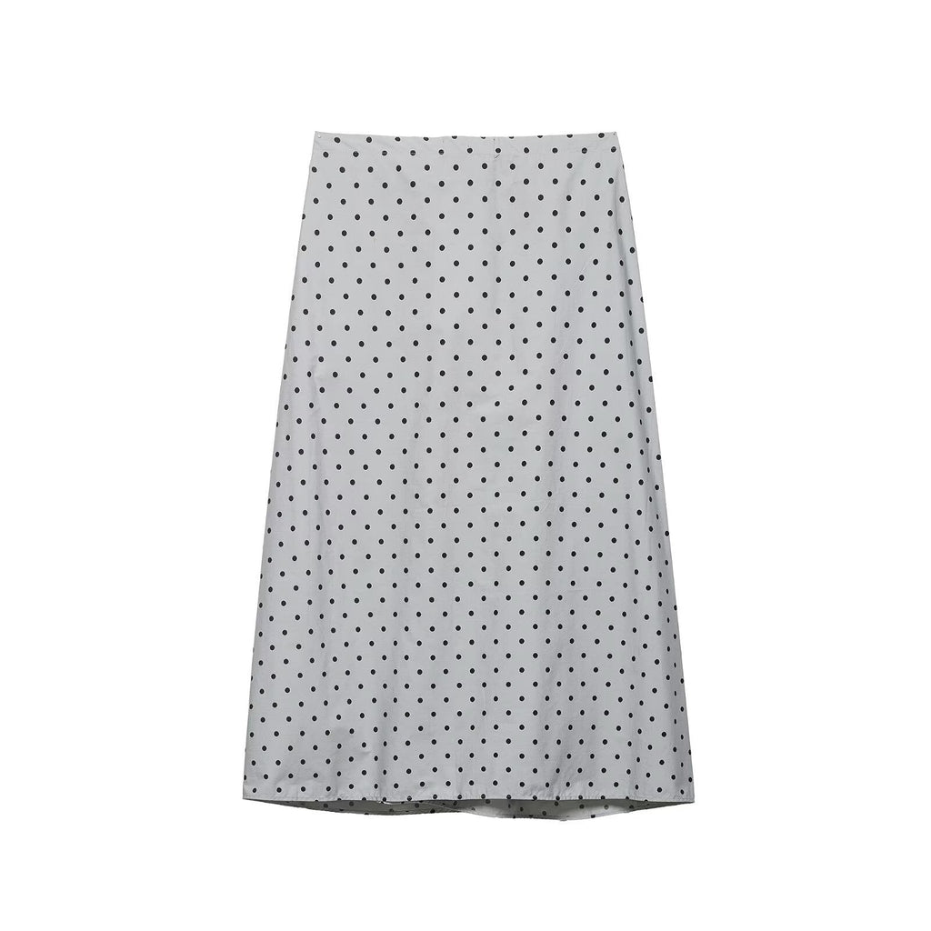 Damen Midi-Rock mit verspieltem Punkte-Design und elastischem Taillenzug EB