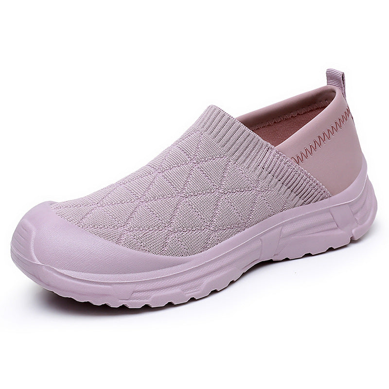 Damen Bequeme Slip-On Laufschuhe mit rutschfester Sohle und elastischem Obermaterial EB