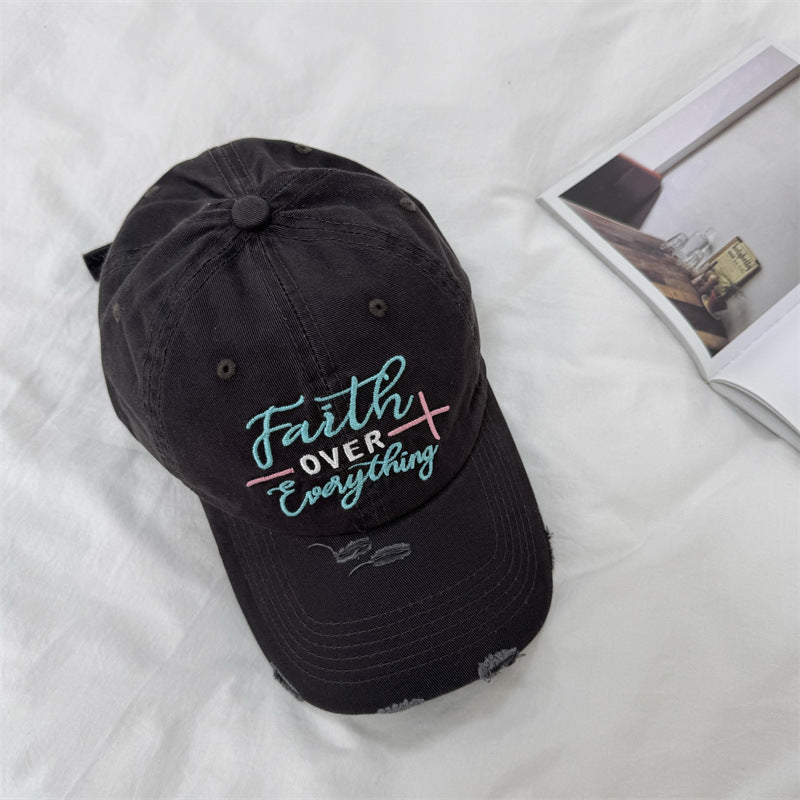 Damen-Baseballkappe mit Distressed-Stickerei