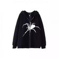 Damen Kapuzenjacke mit kreativem Spinnenmotiv und praktischem Reißverschluss EB
