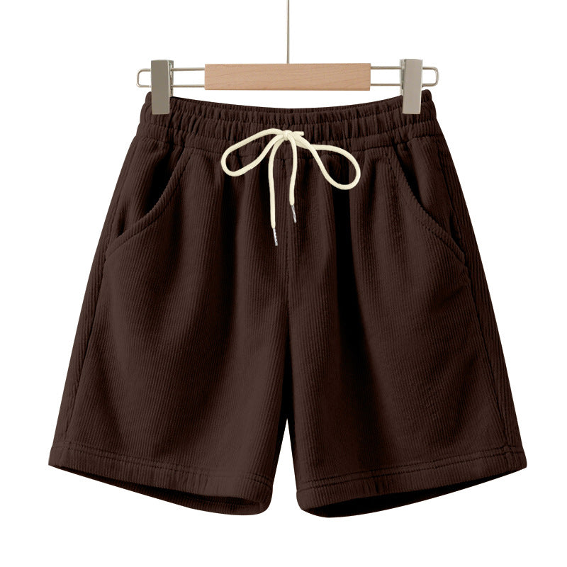 Herren nan gerippte Jersey-Shorts mit elastischem Bund, dekorativem Kordelzug und seitlichen Eingrifftaschen EB