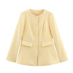 Damen elegante Blazerjacke mit schickem Taillenschnitt EB