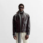 Damen Kunstlederjacke mit luxuriösen großen Taschen EB