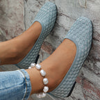 Damen Bequeme Ballerinas mit trendigem Wabenmuster und elastischem Einstieg EB
