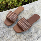 Damen bequeme Slides mit modischen Riemen EB