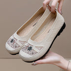 Damen Bequeme Ballerinas mit floralen Stickereien EB