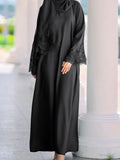 Damen Elegantes Maxi-Kleid mit floralem Spitzenbesatz EB